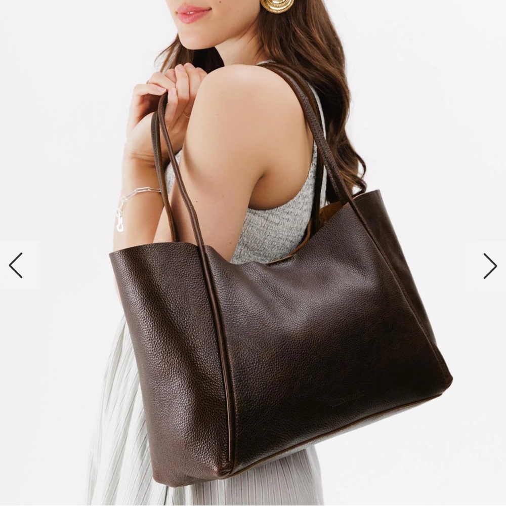Portland Leather ‘Almost Perfect’ Large Verona Tote in Coldbrew NWOT